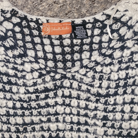 Gabriella rosha knit black and cream top size medium - Picture 3 of 3